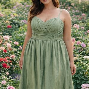 Elegant Green Midi Dress